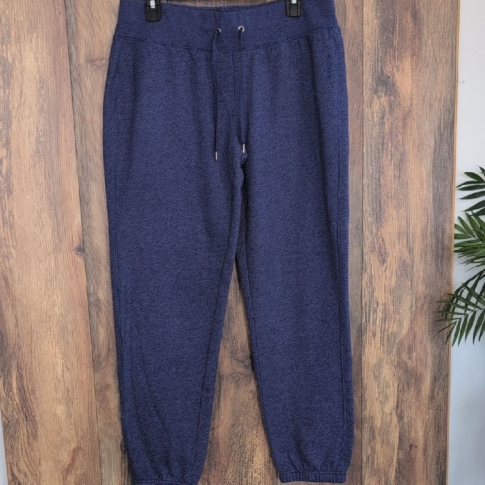 Reebok Blue Elastic Cuffs and Drawstring Waistband Sweatpants Joggers L